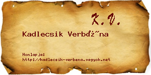 Kadlecsik Verbéna névjegykártya